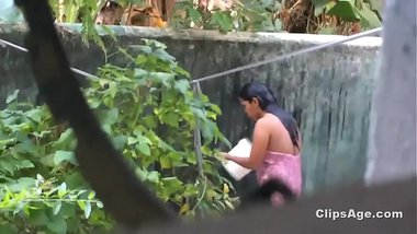 Spying indian sister bathroom