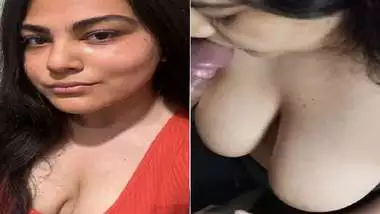 Sexiest Instagram girl nude boobs show with blowjob