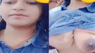 Bengali college girl shows big boobs on video call
