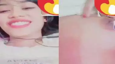 Smiling girlfriend video call to boyfriend shows boobs