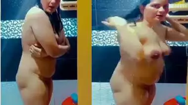 Big boobs wife shower bath captured by husband